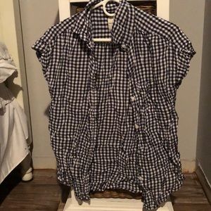 short plaid button up shirt